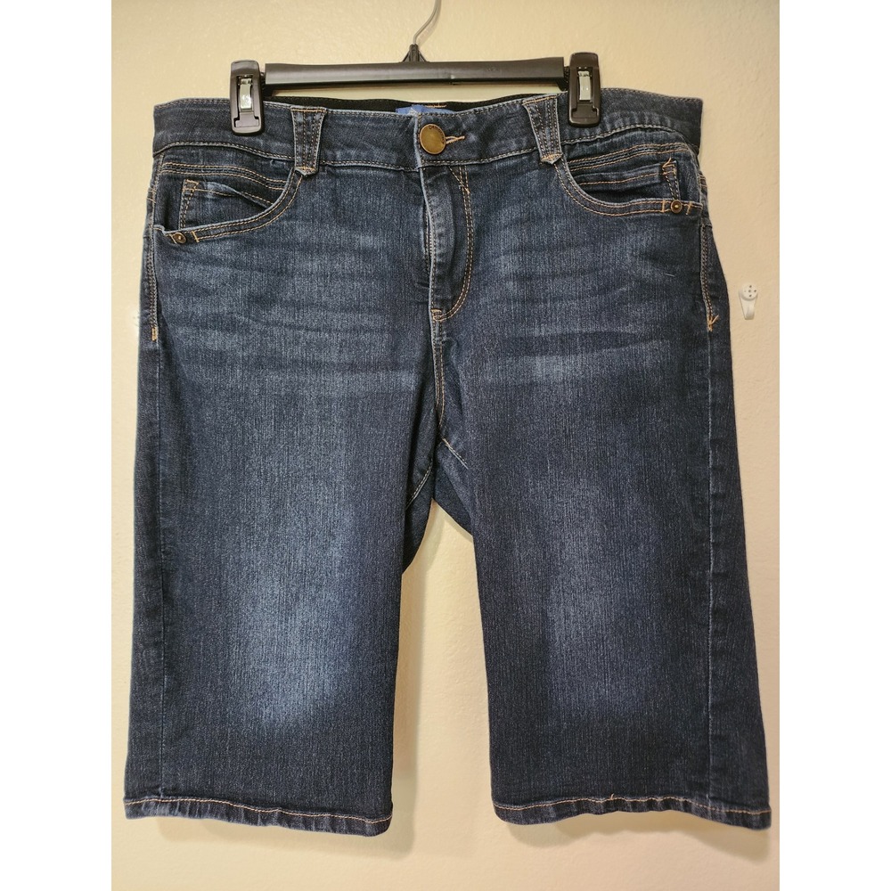 Democracy Absolution Bermuda Denim Shorts Stretch Dark Wash Women's size 14